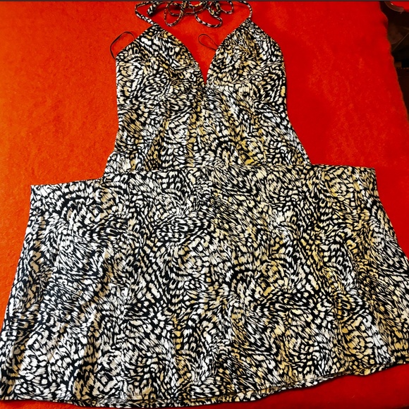 H&M black and white cotton halterneck dress NWT - Picture 4 of 11